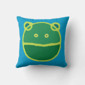 グリーンカエル顔 クッション (裏面)