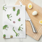 グリーンカエル キッチンタオル (四つ折り)