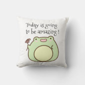 グリーンカエル クッション (正面)