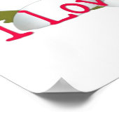 グリーンカエル&ハートアイラブユープリント ポスター (角)