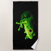 グリーンカエル ビーチタオル (正面)