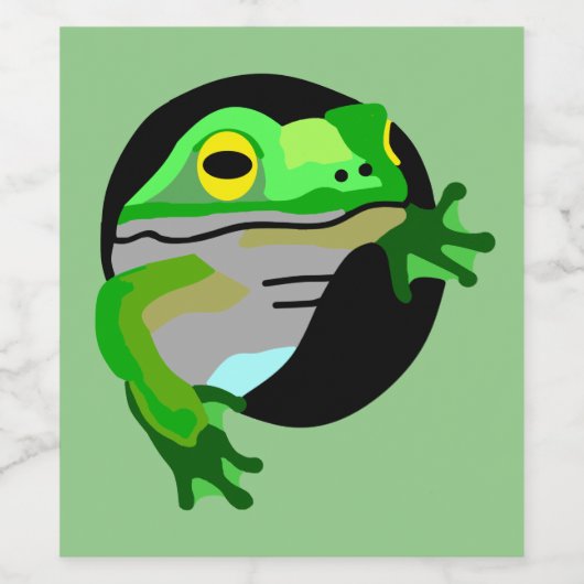 グリーンカエル ワインラベル (シングルラベル)