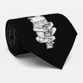 グリーンカエルon a Post Inkスケッチ ネクタイ (ロール)