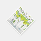 グリーンカクテルとリボン スタンダードカクテルナプキン (角)