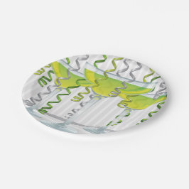 グリーンカクテルとリボン ペーパープレート