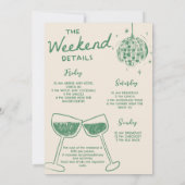 グリーンカクテルバチェロレッテ週末の日程 招待状 (裏面)