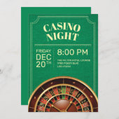 グリーンカジノナイトパーティー招待状 招待状 (正面/裏面)