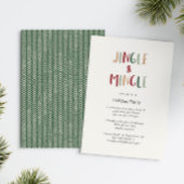 グリーンカジュアルカラフルクリスマスジャングルとミングル 招待状