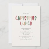 グリーンカジュアルカラフルクリスマスランチ招待状 招待状 (正面)