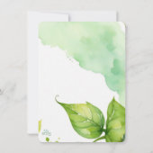 グリーンカスタムイラストネイチャーベイビーシャワー 招待状 (裏面)