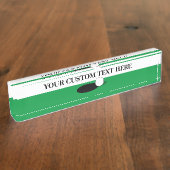 グリーンカスタムゴルフボールデザイン付きデスク名プレート デスクネームプレート (側面)
