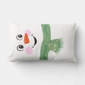 グリーンカスタムスカーフ付き可愛い雪だるま ランバークッション (正面)