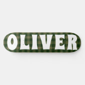 グリーンカスタムスコティッシュタータンチェックチェッカー スケートボード (横)