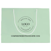 グリーンカスタムビジネス会社ウェブサイトあなたのロゴ ラージペーパーバッグ (裏面)