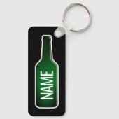 グリーンカスタムビールボトルアルミキーチェーンギフト キーホルダー (裏面)