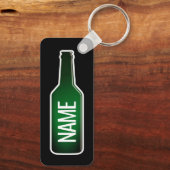 グリーンカスタムビールボトルアルミキーチェーンギフト キーホルダー (裏面)