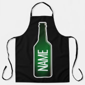 グリーンカスタムビールボトルBBQエプロン男性へ エプロン (正面)