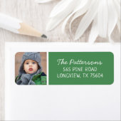 グリーンカスタムフォトホリデー差出人住所 ラベル (インサイチュ)