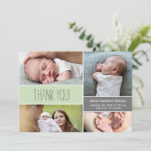 グリーンカスタム写真ベビーシャワーありがとう サンキューカード (スタンド正面)