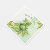 グリーンカスタム自然図解入りの、写真付きのベビーシャワー スタンダードランチョンナプキン (角)