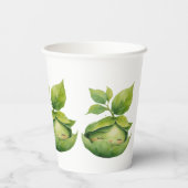 グリーンカスタム自然図解入りの、写真付きのベビーシャワー 紙コップ (裏面)