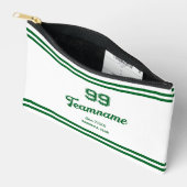 グリーンカスタム野球の選手の番号とチーム名 アクセサリーポーチ (見開き)