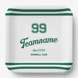 グリーンカスタム野球選手の番号とチーム名 ペーパープレート