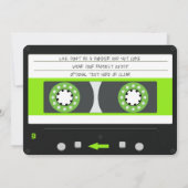 グリーンカセットテープレトロ80s誕生日パーティー 招待状 (裏面)