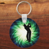 グリーンカッコいいゴルフ キーホルダー (正面)