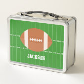 グリーンカッコいいサッカーフィールドランチボックス メタルランチボックス (裏面)