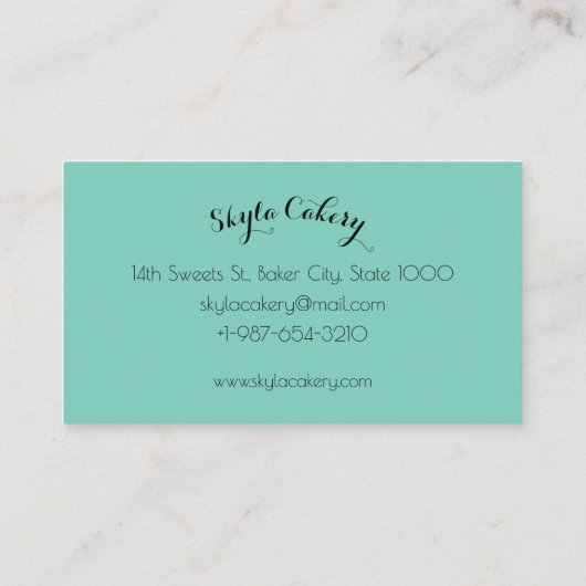 グリーンカップケーキカリーの名刺 名刺 (裏面)