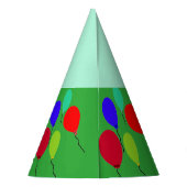 グリーンカップケーキバルーン誕生日帽子 パーティーハット (裏面)