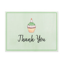 グリーンカップケーキ誕生日ありがとう