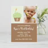 グリーンカップケーキ 招待状 (スタンド正面)