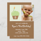 グリーンカップケーキ 招待状 (正面/裏面)