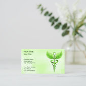 グリーンカドゥセウスユニーク代替医療 名刺 (スタンド正面)