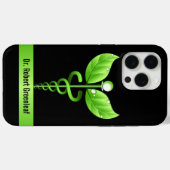 グリーンカドゥセウス代替医学記号 Case-Mate iPhoneケース (裏面 (横))