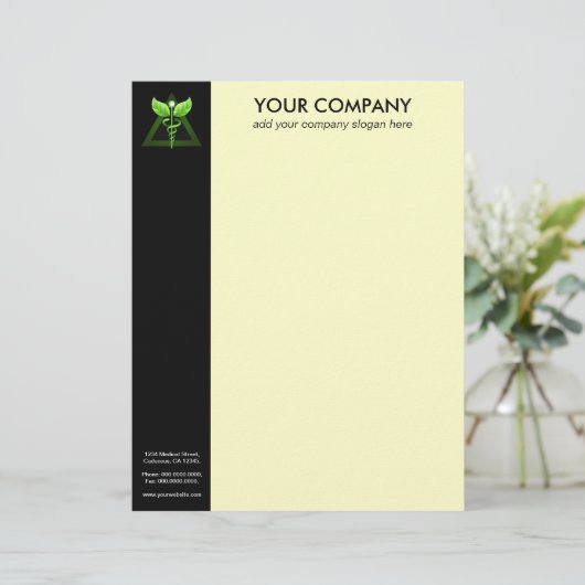 グリーンカドゥセウス代替医療ブラッククリーム レターヘッド (スタンド正面)