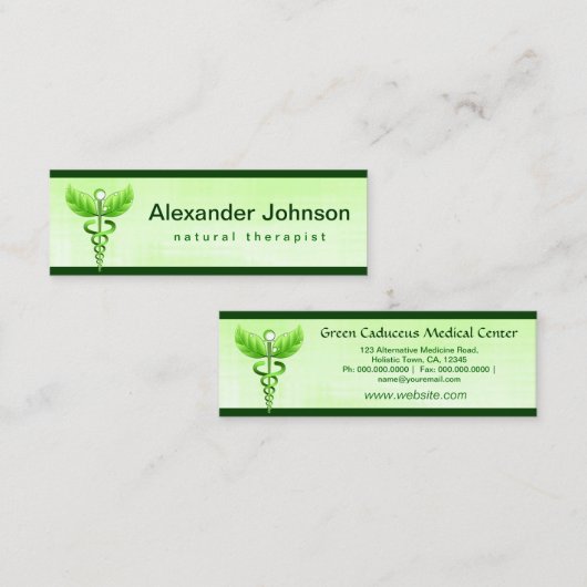 グリーンカドゥセウス代替医療ライトスキニー スキニー名刺 (正面/裏面)