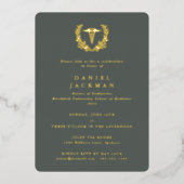 グリーンカドゥセウス+ローレルメディカルスクール卒業 箔招待状 (正面)