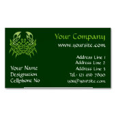 グリーンカニケルト結び目模様 マグネット名刺 (正面)