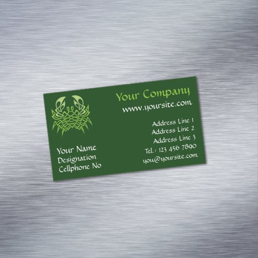 グリーンカニケルト結び目模様 マグネット名刺 (インサイチュ)