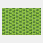 グリーンカニケルト結び目模様 ラッピングペーパーシート (正面3)