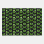 グリーンカニケルト結び目模様 ラッピングペーパーシート (正面2)