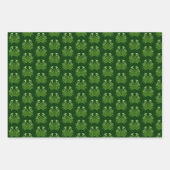 グリーンカニケルト結び目模様 ラッピングペーパーシート (正面)