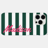 グリーンカバナストライプレトロモノグラム Case-Mate iPhoneケース (裏面 (横))