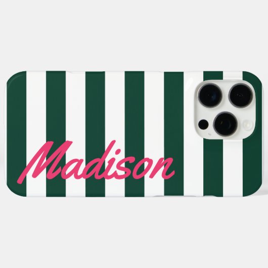 グリーンカバナストライプレトロモノグラム Case-Mate iPhoneケース (裏面 (横))