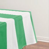 グリーンカバナストライプ&ブルーパーソナライズされたモノグラム テーブルクロス (インサイチュ)