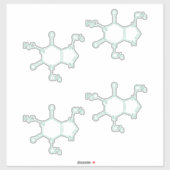 グリーンカフェイン分子 シール (シート)