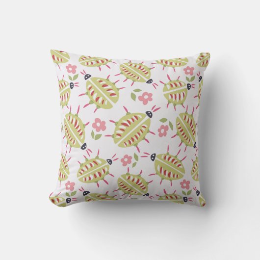 グリーンカブトムシ模様の虫の恋人ゴブリンのコア クッション (正面)